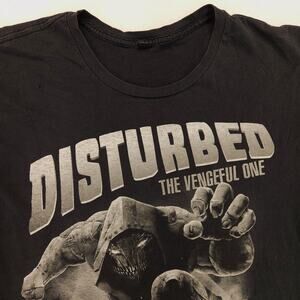 Disturbed The Vengeful One Band Crew Neck Short Sleeve Shirt Mens Size M Black